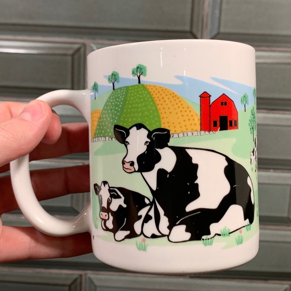 Hillside Cows E Rosen 98’ Colorful Cow Mug